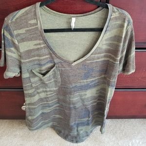 Z Supply camo v-neck tee